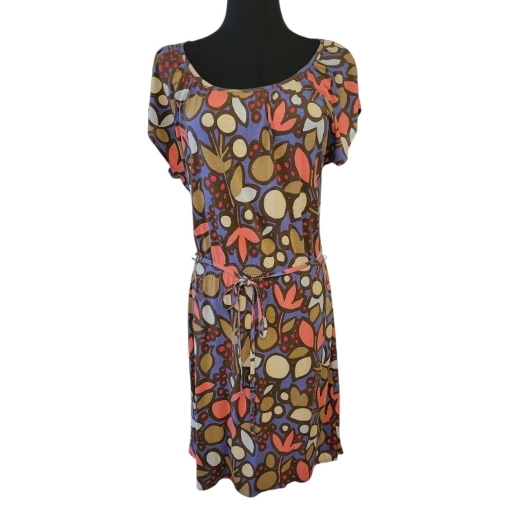 Boden‎ Leaf Print Jersey Dress Size 4